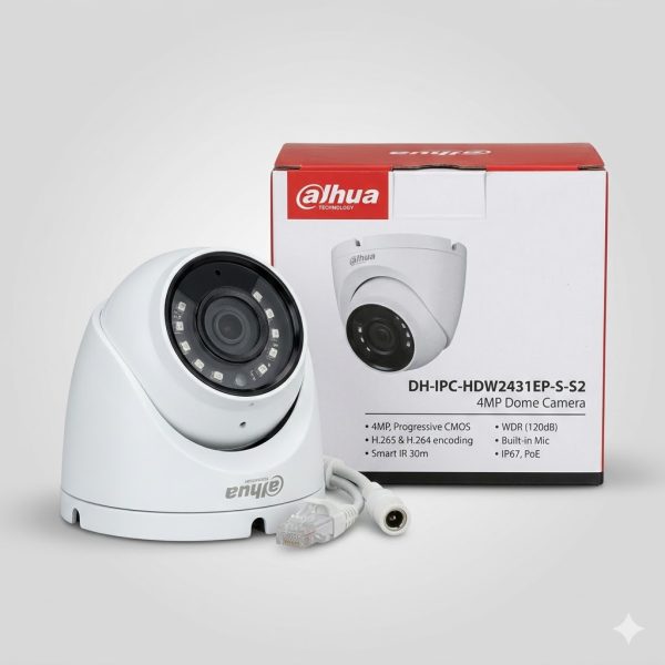 Dahua DH-IPC-HDW2431EP-S-S2 4MP IP Dome Camera – KUN Traders