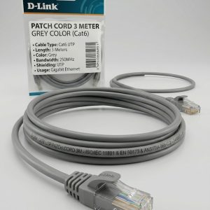 D-Link CAT6 UTP 24AWG Grey Patch Cord 3 Meter