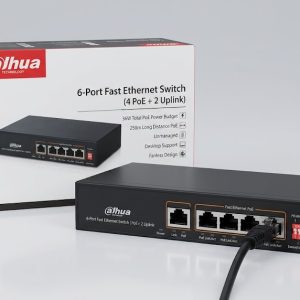 Dahua DH‑PFS3006‑4ET‑36 6‑Port PoE Fast Ethernet Switch (4 PoE + 2 Uplink)