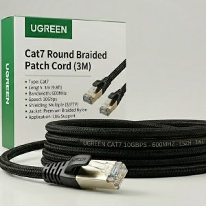 UGREEN CAT7 3M Braided Ethernet Patch Cord High Speed RJ45 Cable