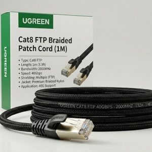 UGREEN CAT8 FTP 1M Braided Ethernet Patch Cord 40Gbps High Speed RJ45 Cable