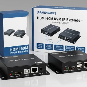 HDMI 60M KVM IP Extender Over LAN with USB Control