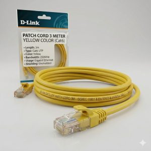 D-Link CAT6 UTP 24AWG Yellow Patch Cord 3 Meter