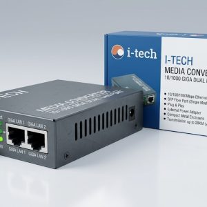 I-TECH 10/100/1000 Gigabit Dual LAN Fiber Media Converter