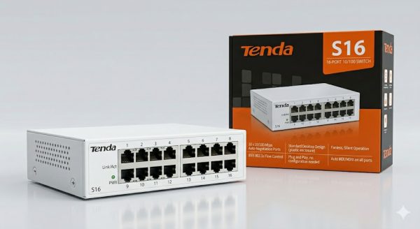 Tenda S16 16-Port 10/100 Mbps Fast Ethernet Desktop Switch – KUN Traders