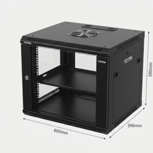 TOTEN 6U Rack 600×590 – Single Section, 1 Fixed Tray, 1 Fan