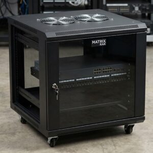 MATRIX RAK 15U 600×600 Single Section Network Rack – 1 Fixed Tray, 2 Fans