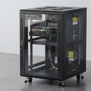 18U Double Section Network Rack