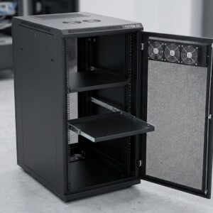 TOTEN G3 42U 600×1200 Server Rack – 2 Fixed Trays, 1 Sliding Tray, 4 Fans
